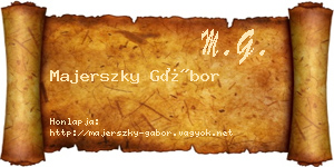 Majerszky Gábor névjegykártya